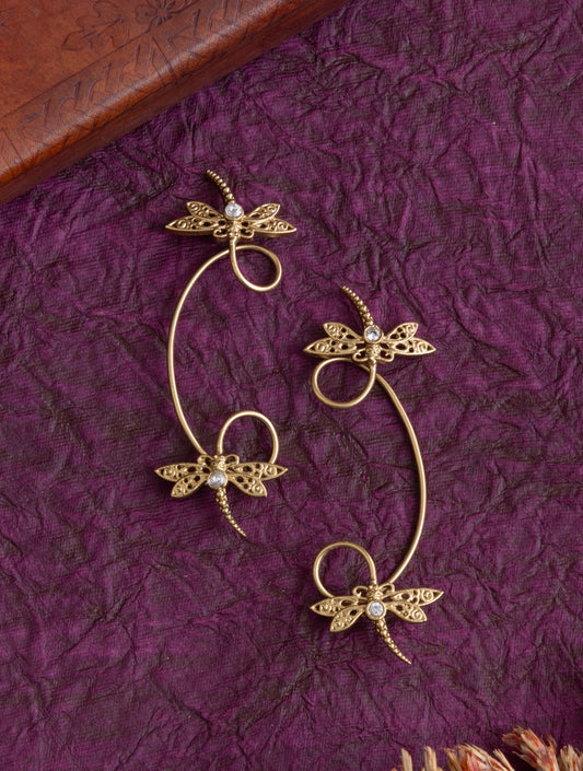 Butterfly gold earcuff