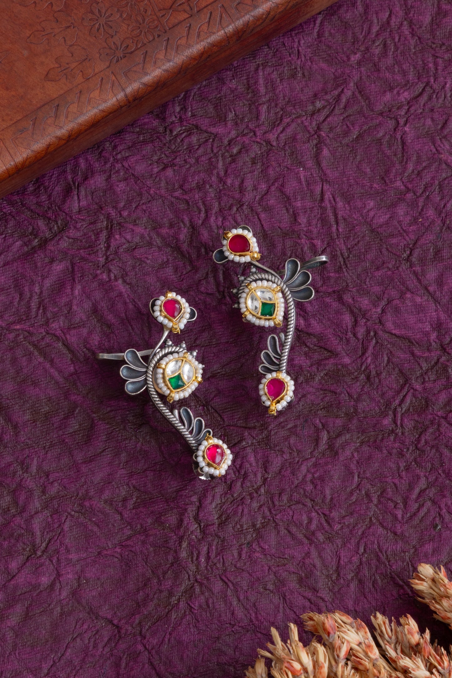 Heer fusion kundan earcuff