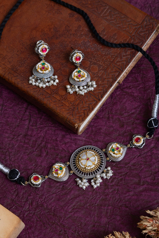 Swapna pachi kundan choker with earrings