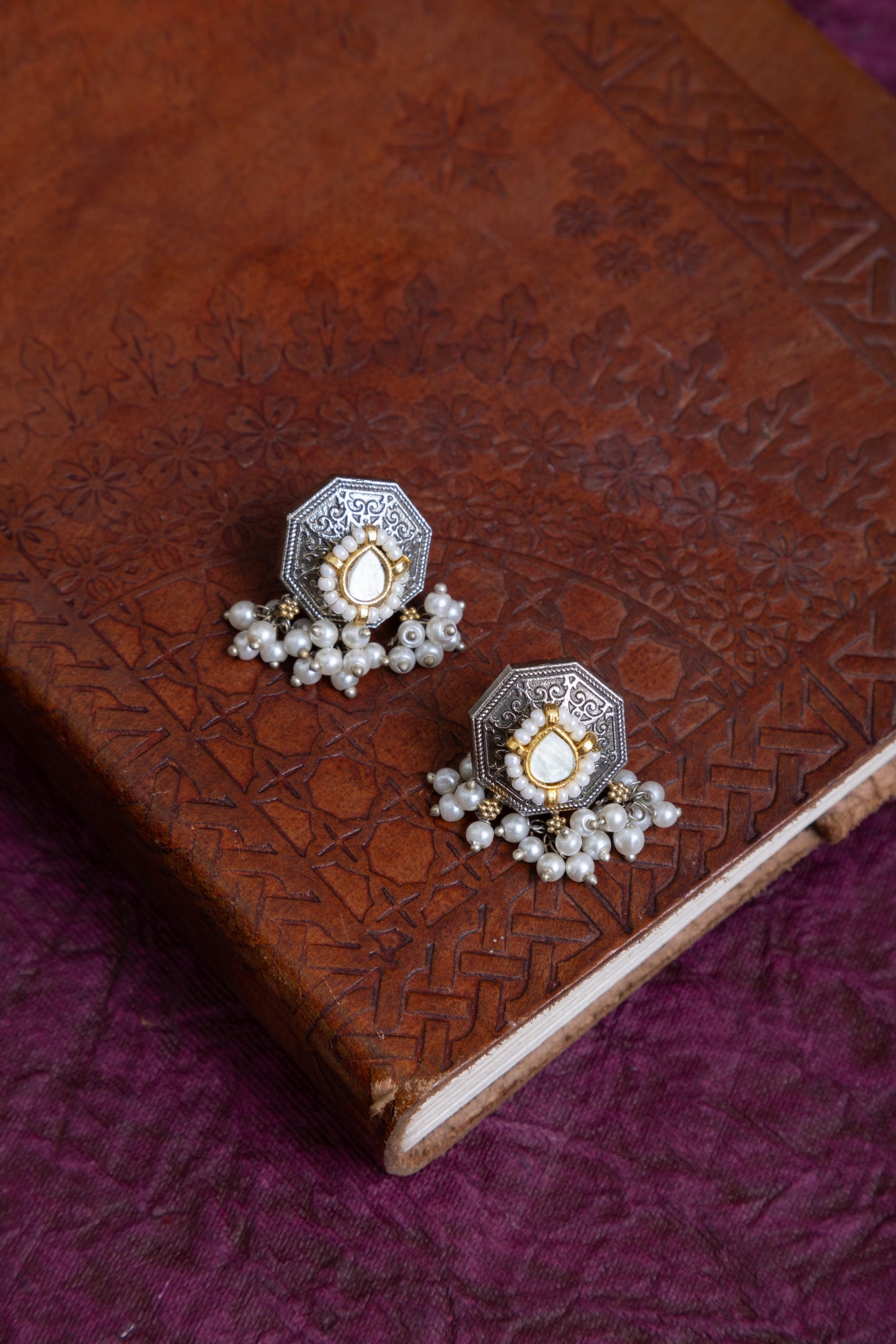 Koshy pachi kundan sleek choker with earrings
