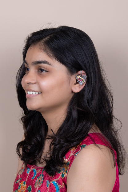 Bulbul silver pachi kundan bugadi