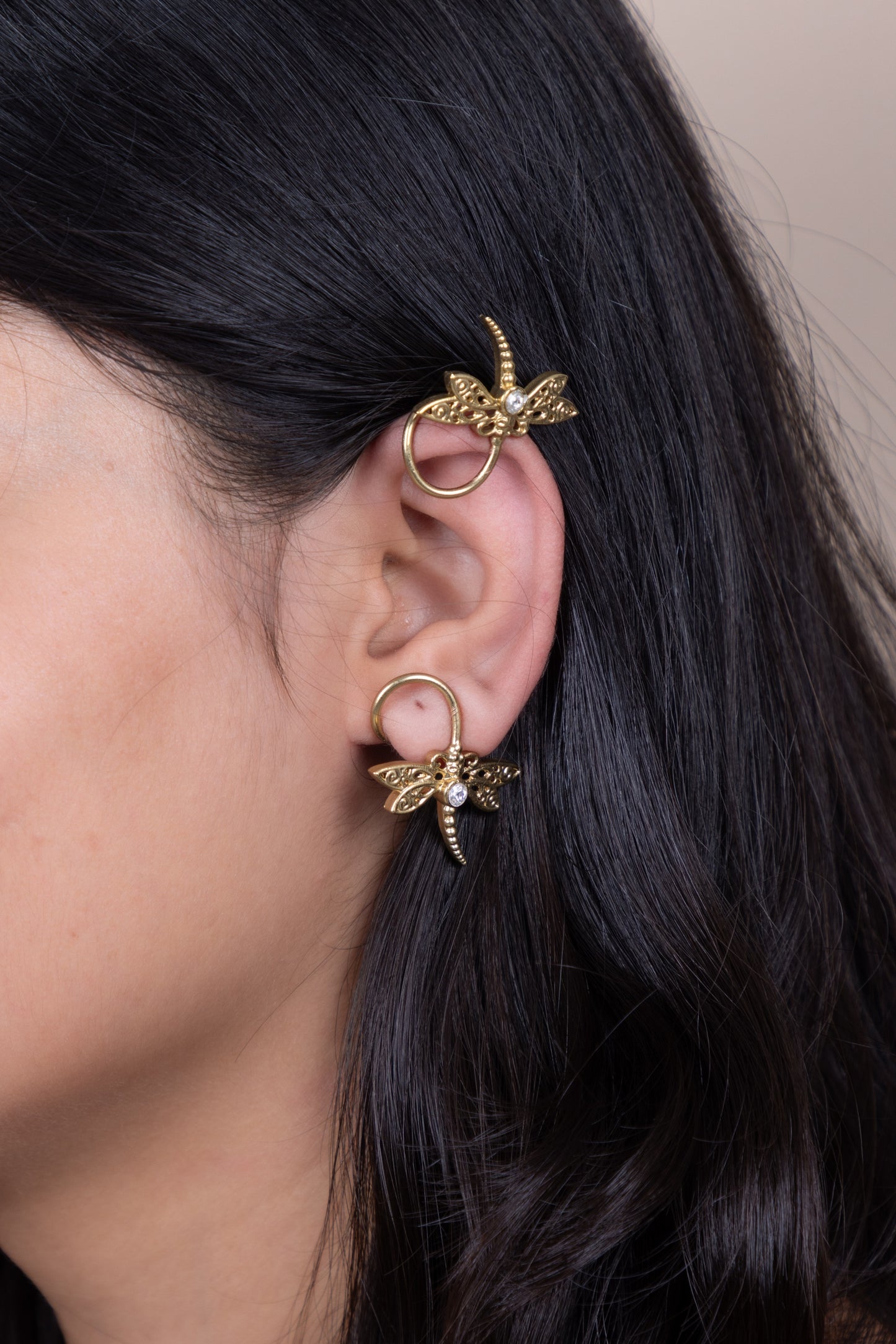 Butterfly gold earcuff