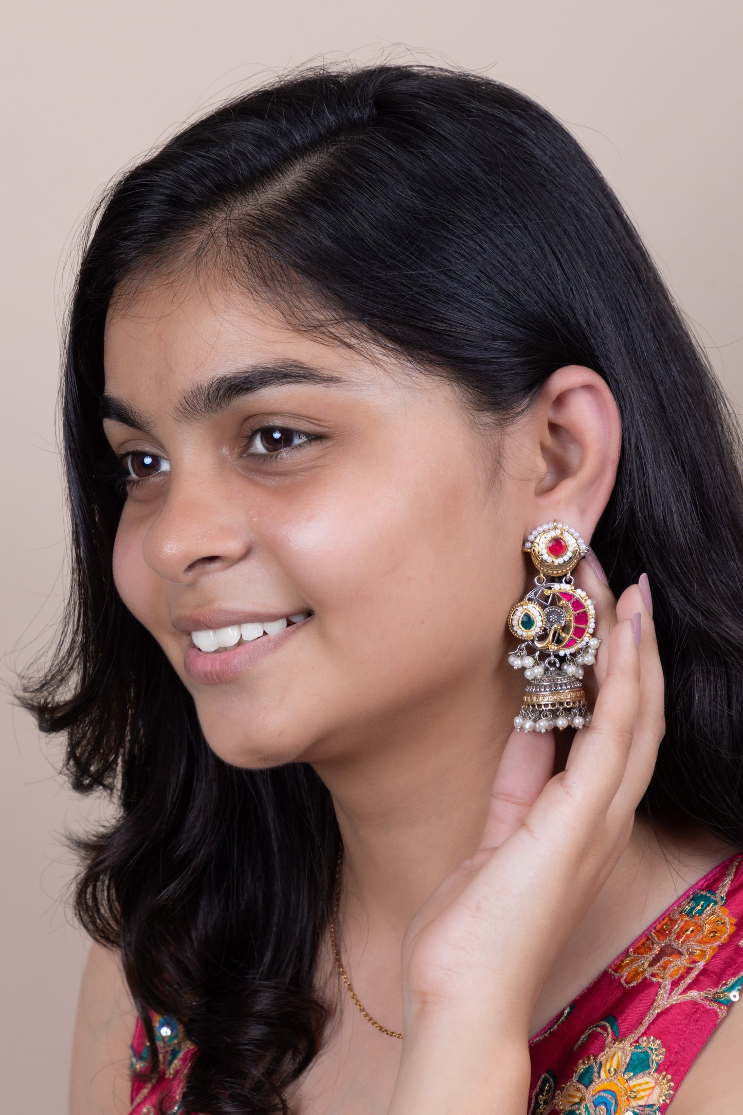 Manya fusion pachi kundan jhumka