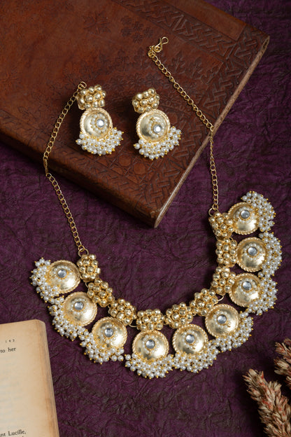 Vidya bubble gold choker set