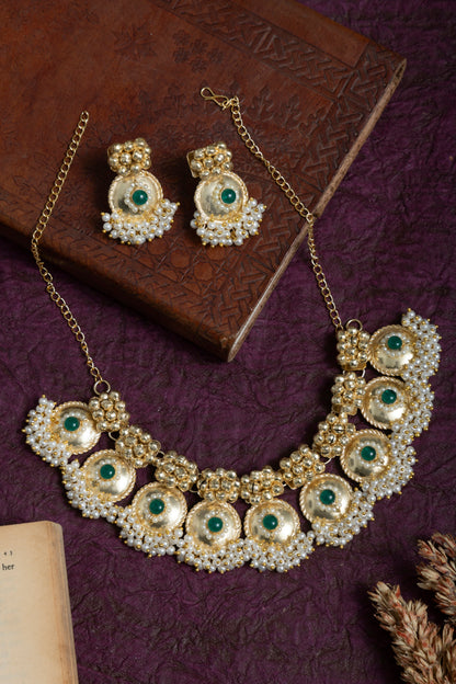 Vidya bubble gold choker set