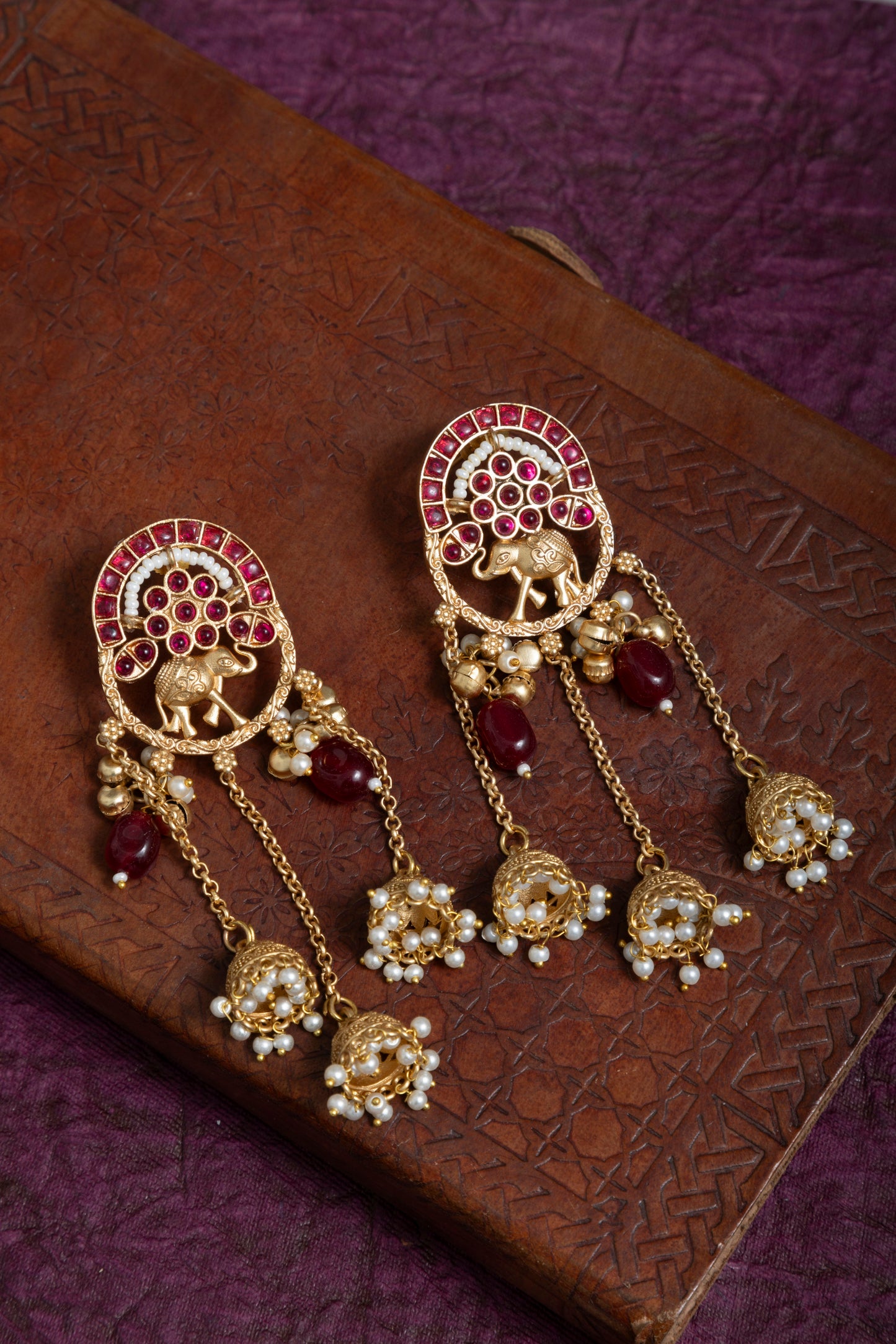 Premi elephant gold kashmiri choker