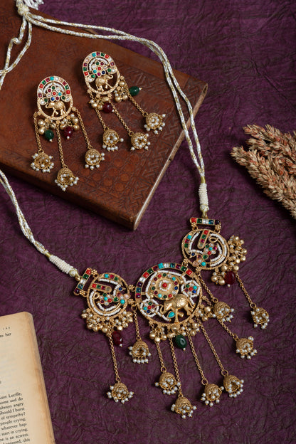 Premi elephant gold kashmiri choker