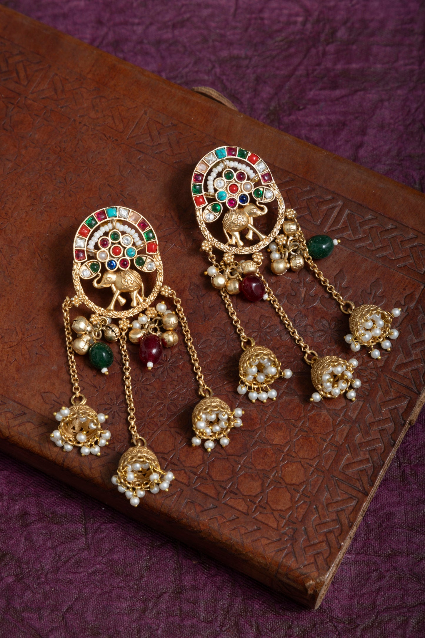 Premi elephant gold kashmiri choker