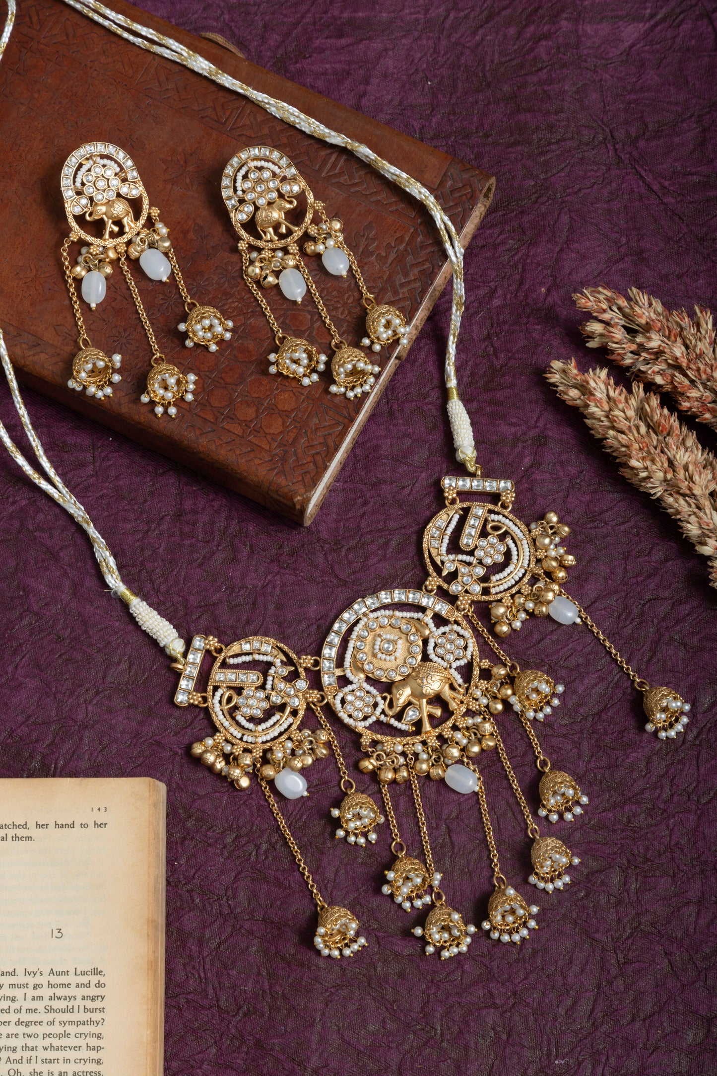 Premi elephant gold kashmiri choker