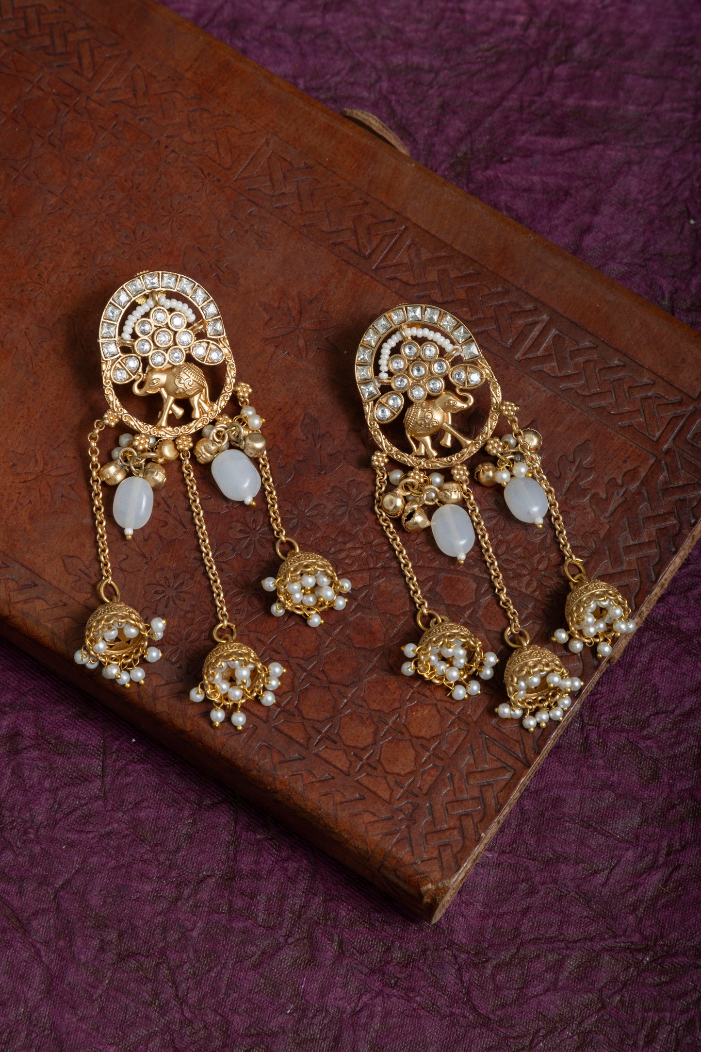 Premi elephant gold kashmiri choker