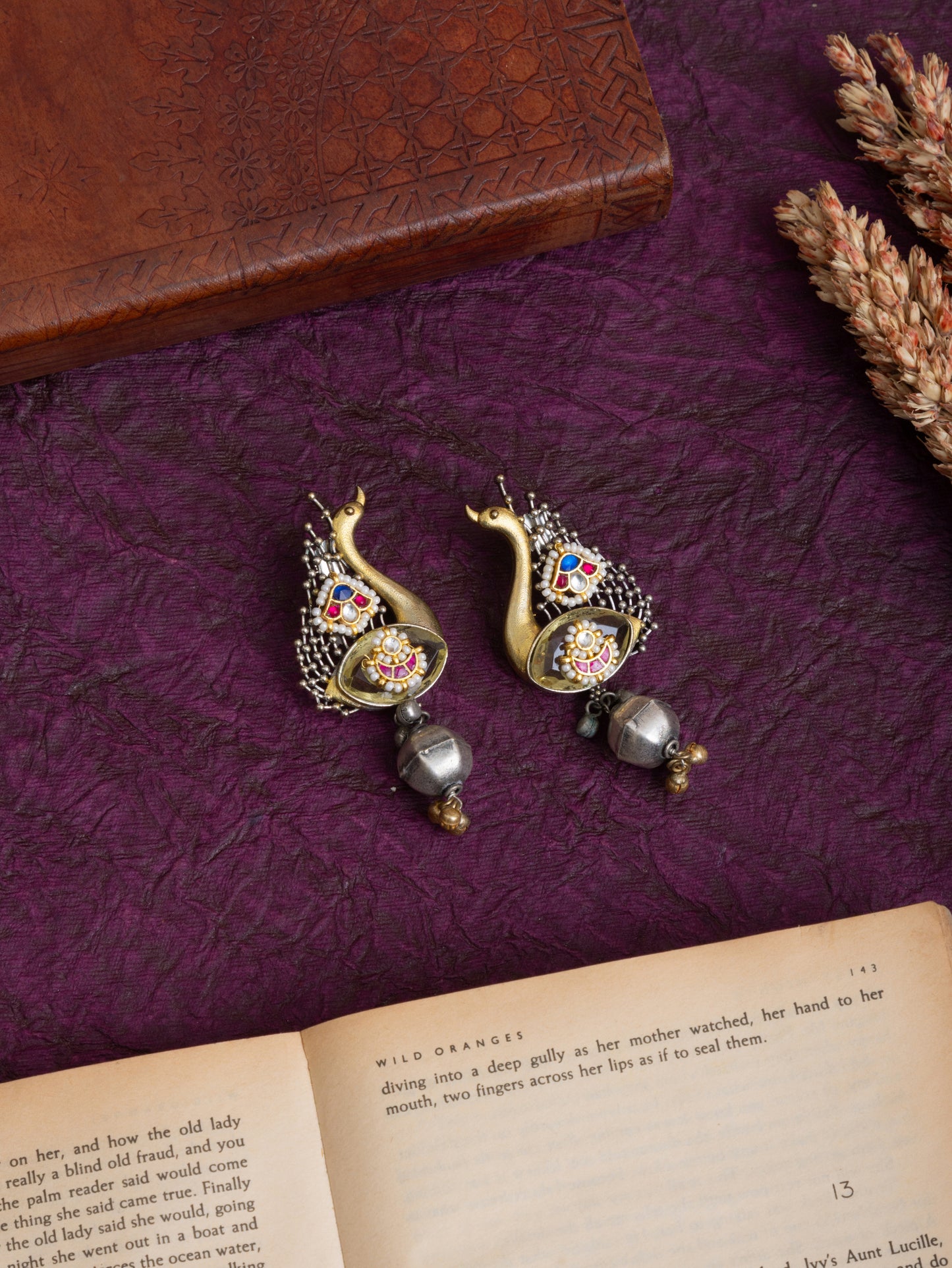 Morvini fusion kundan earrings