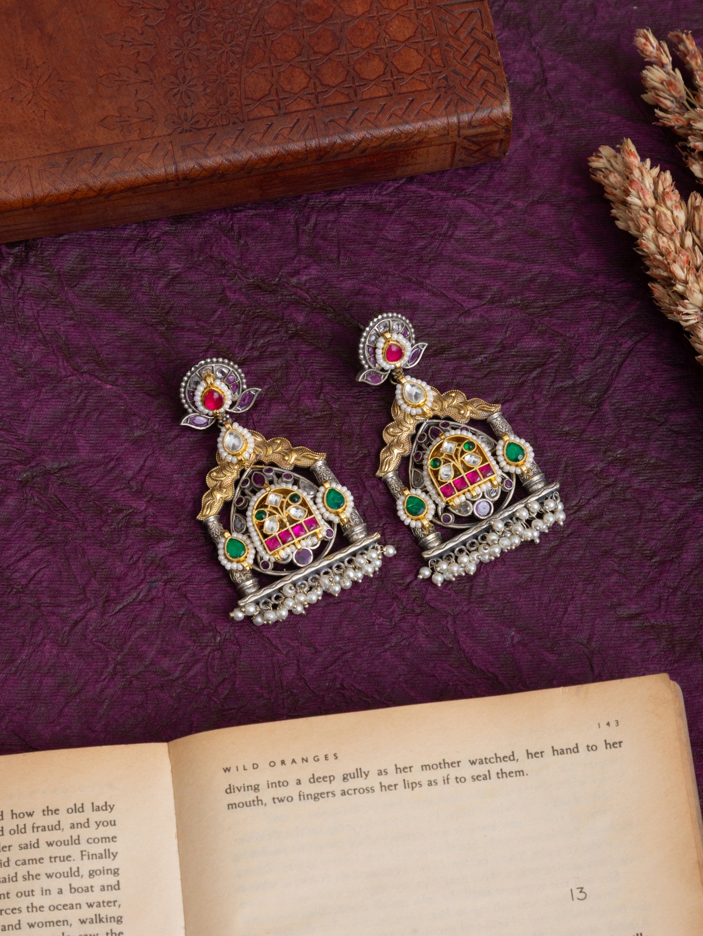 Sheesh Mahal kundan earrings