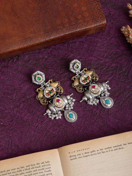 Hemrani fusion kundan earrings