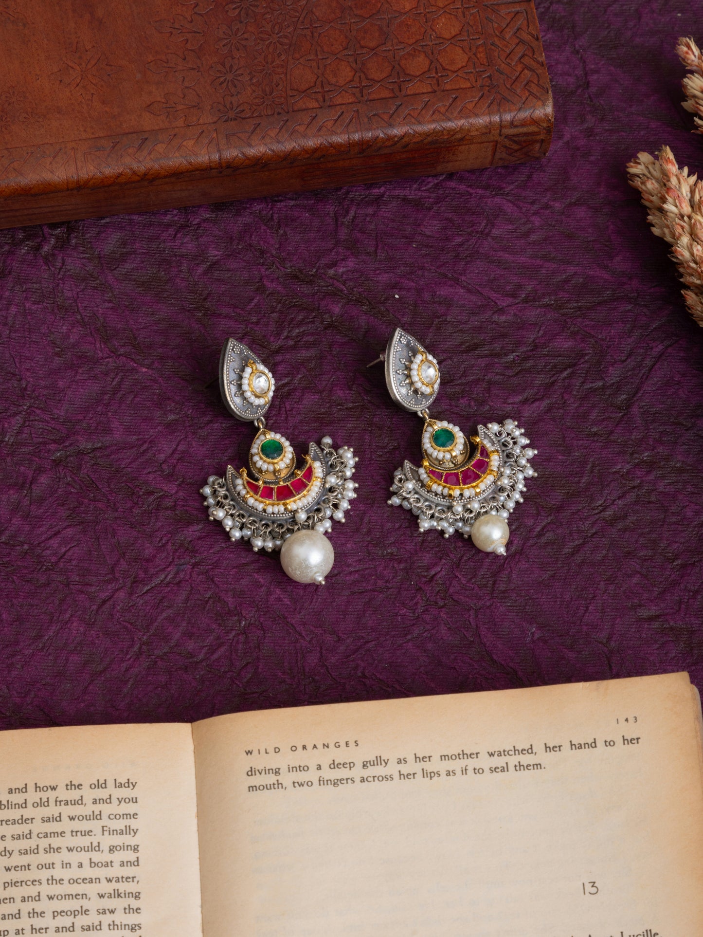 Gulrani fusion kundan earrings