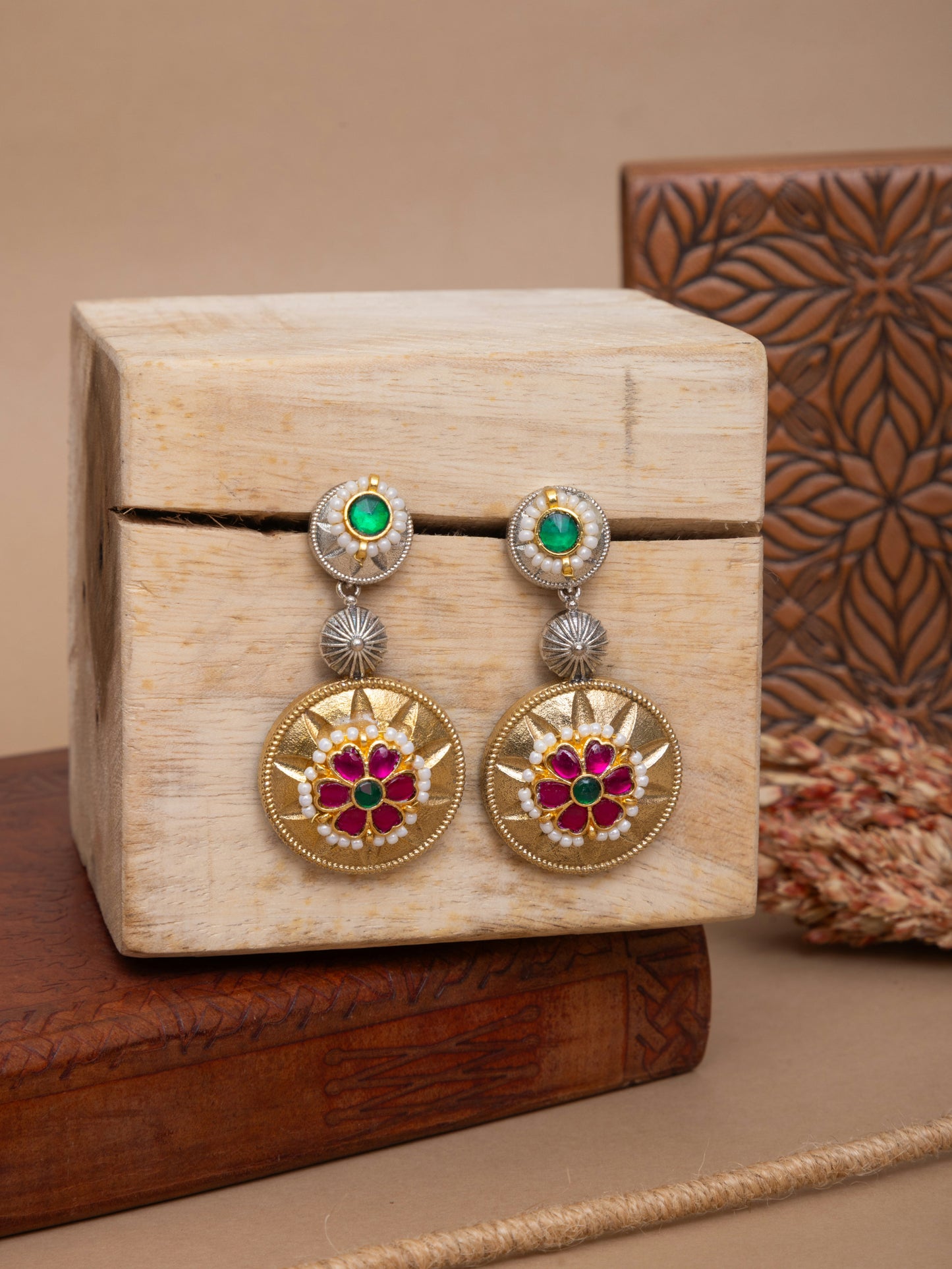 Mallika fusion pachi kundan necklace