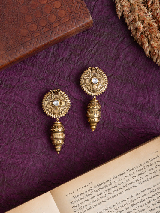Ratnavali gold earrings