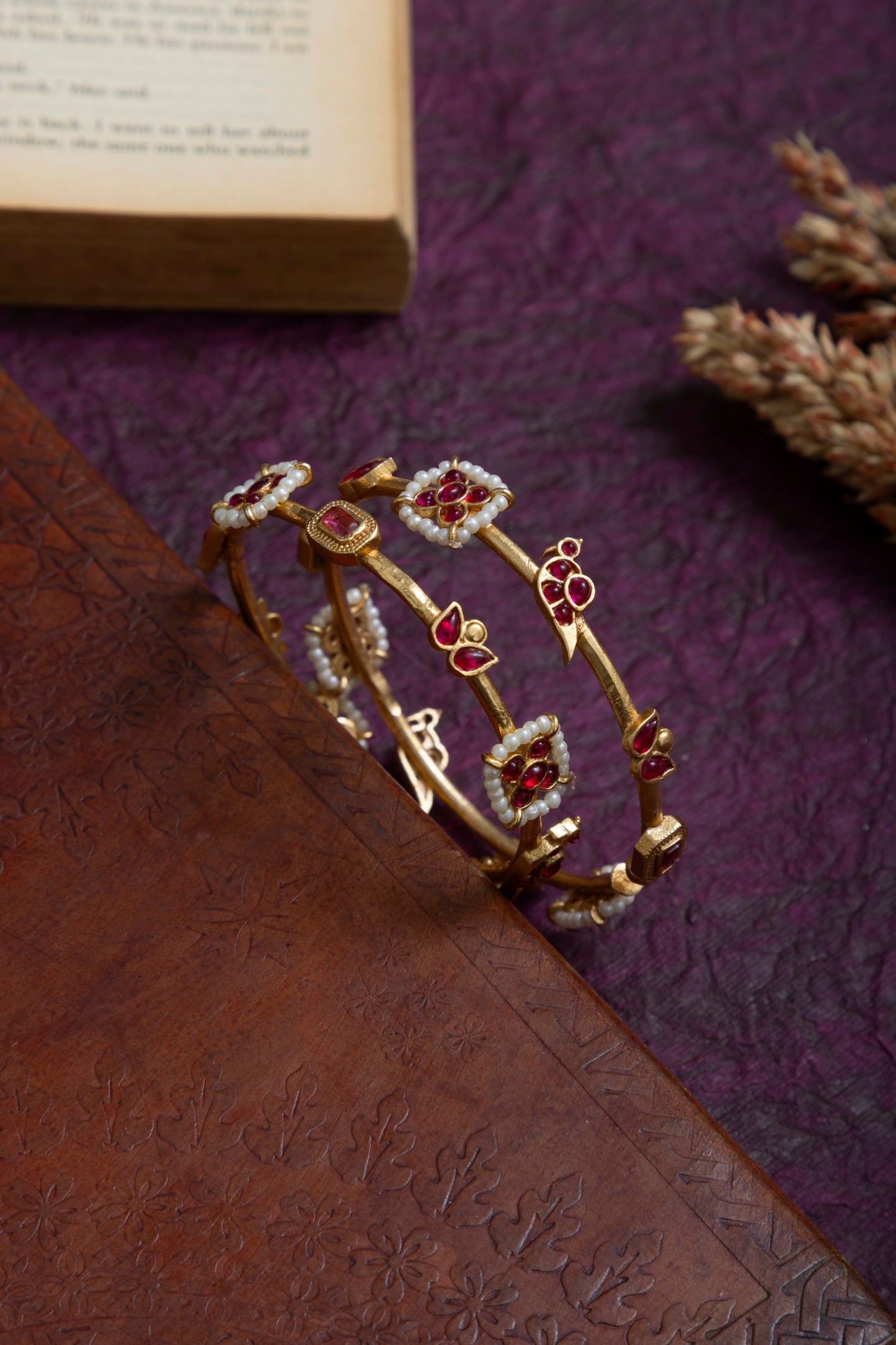 Prabha large size gold bangles pair