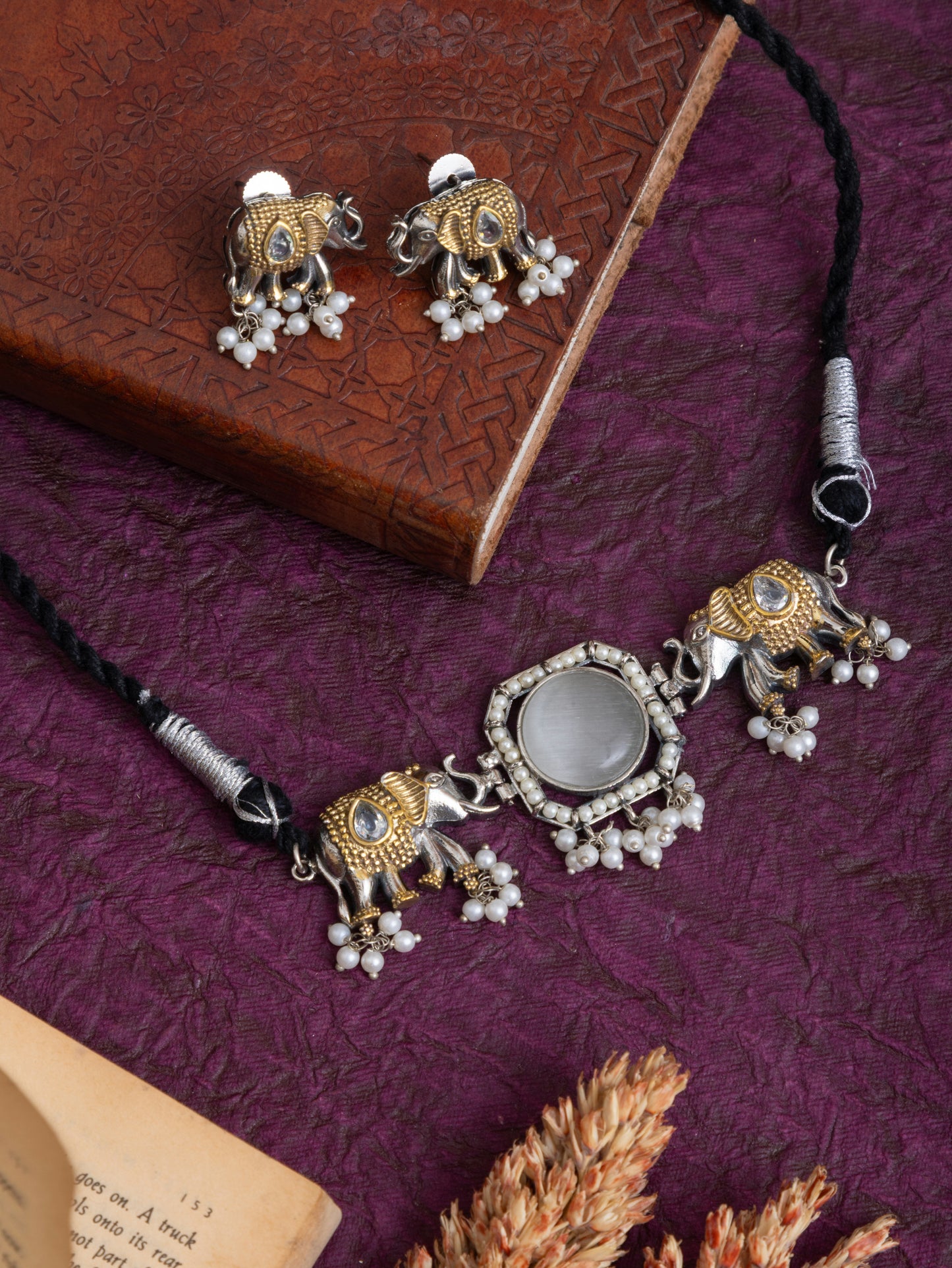 Minakshi fusion elephant choker