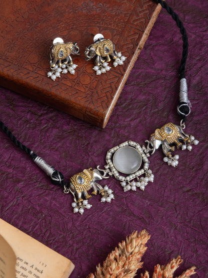 Minakshi fusion elephant choker