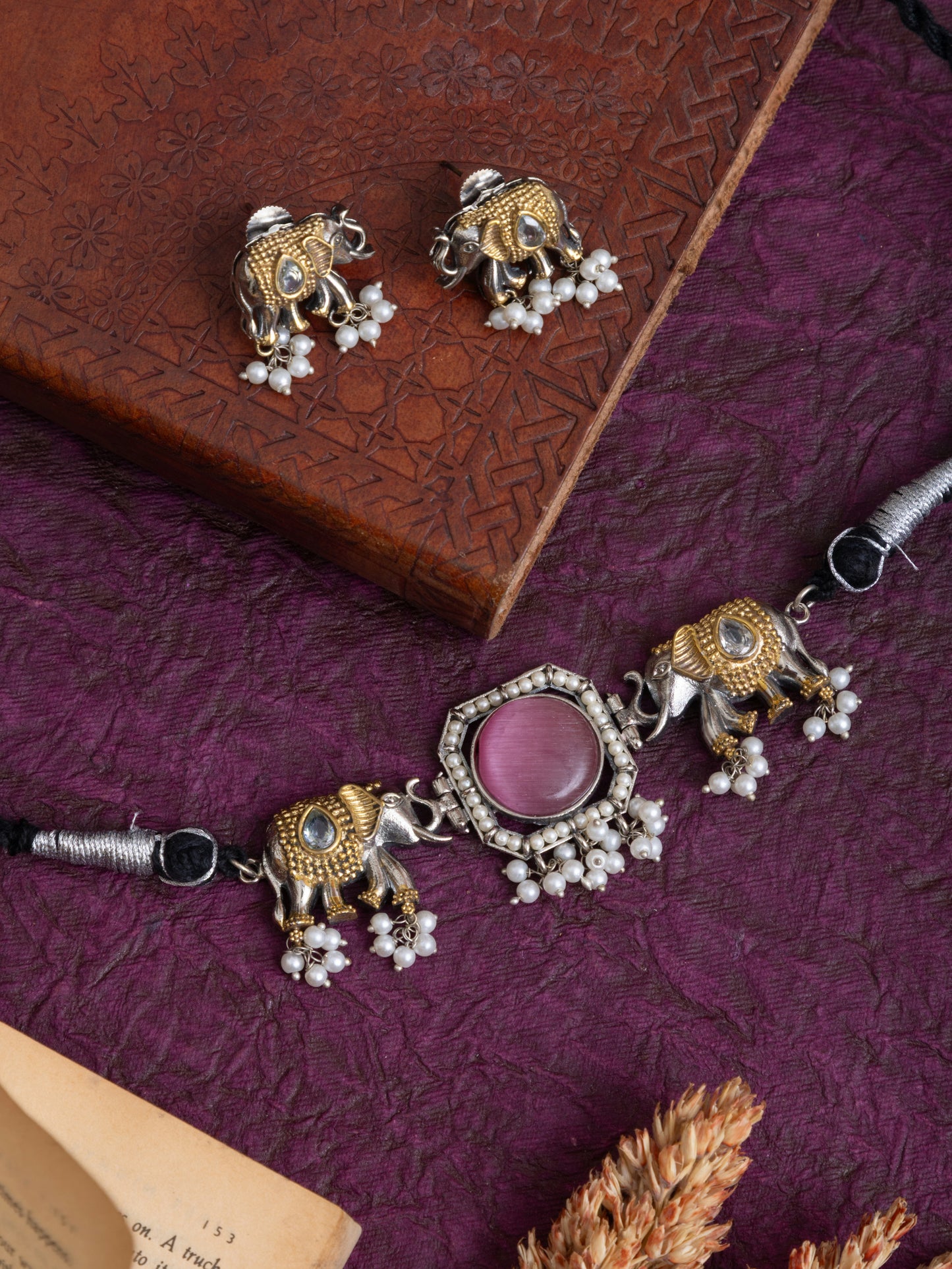Minakshi fusion elephant choker