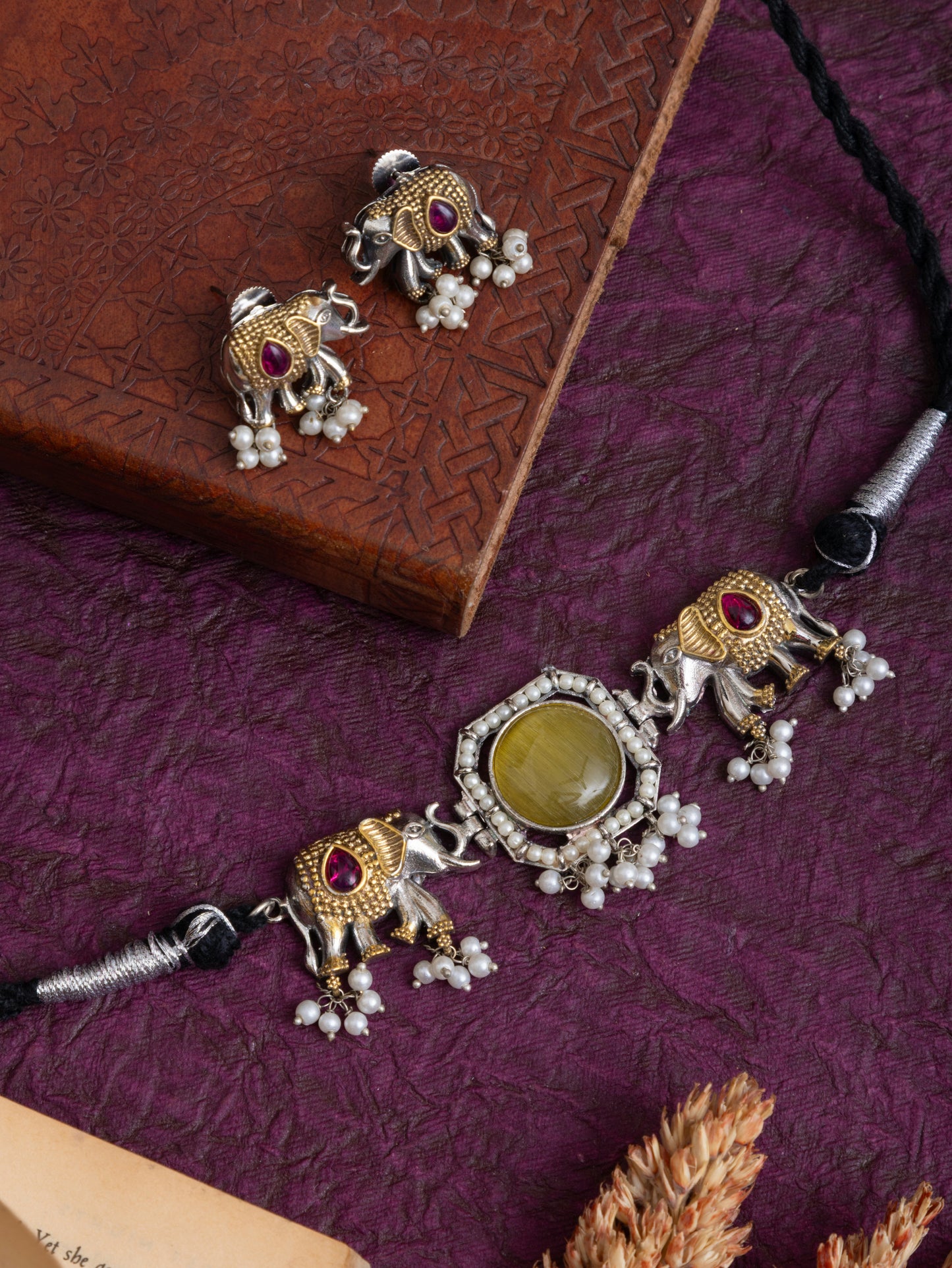 Minakshi fusion elephant choker