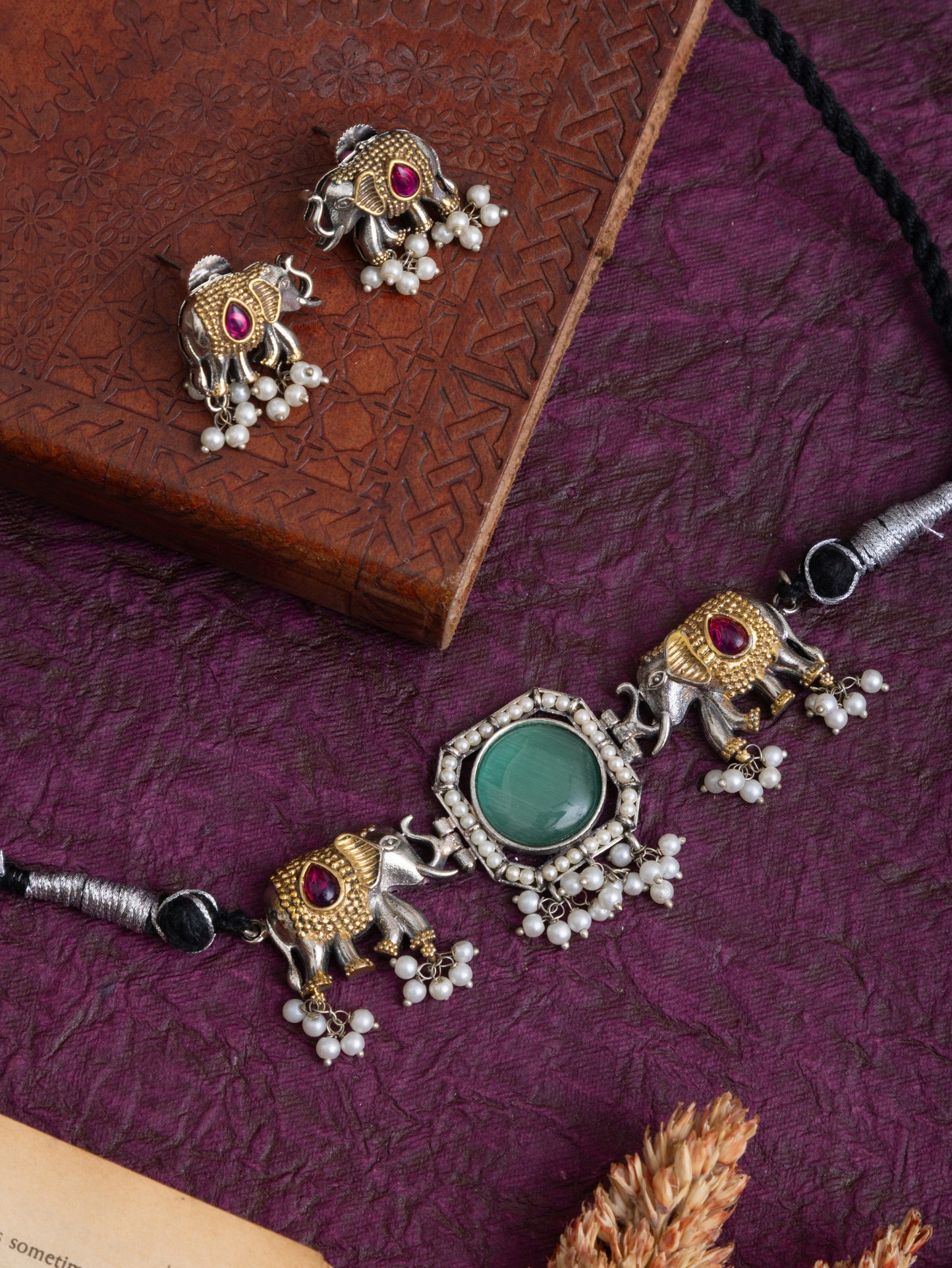 Minakshi fusion elephant choker