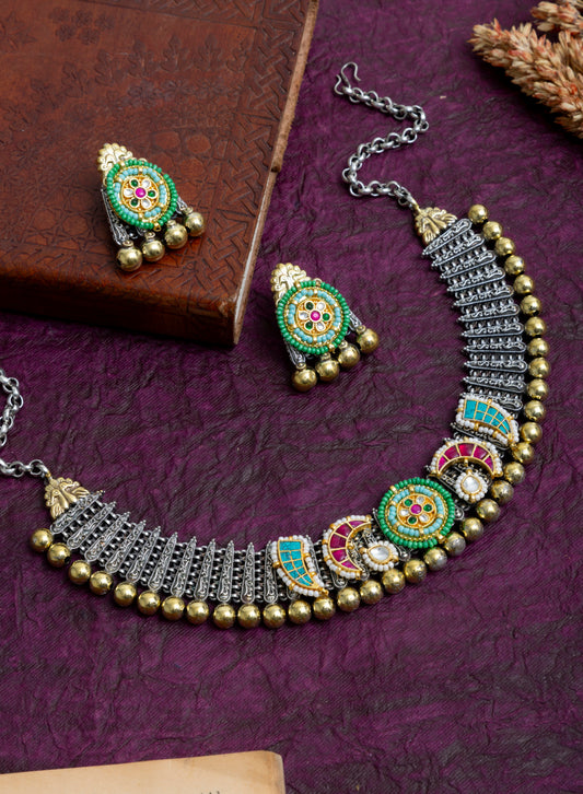 Tasha pachi kundan choker