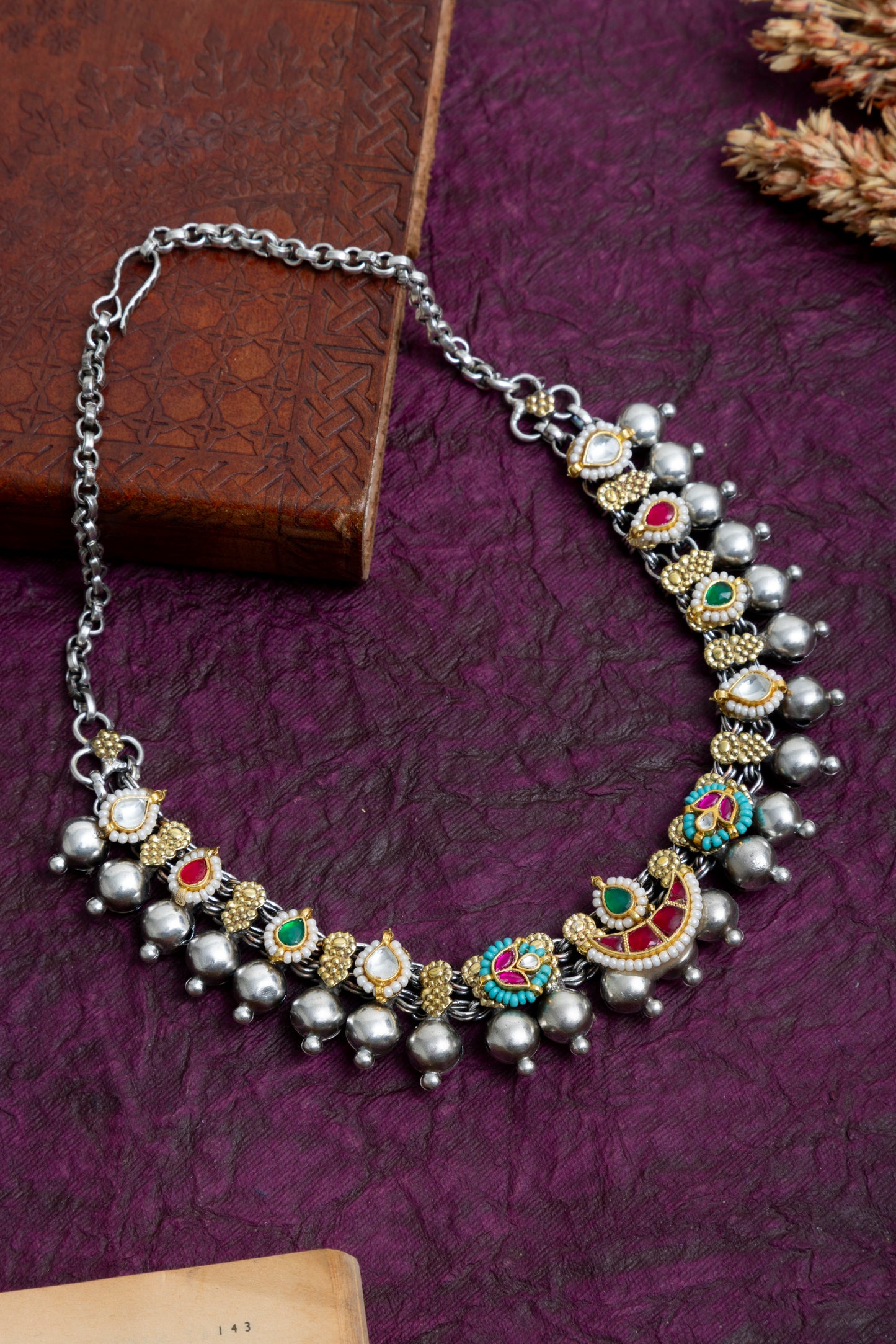 Kolhapuri pachi kundan choker