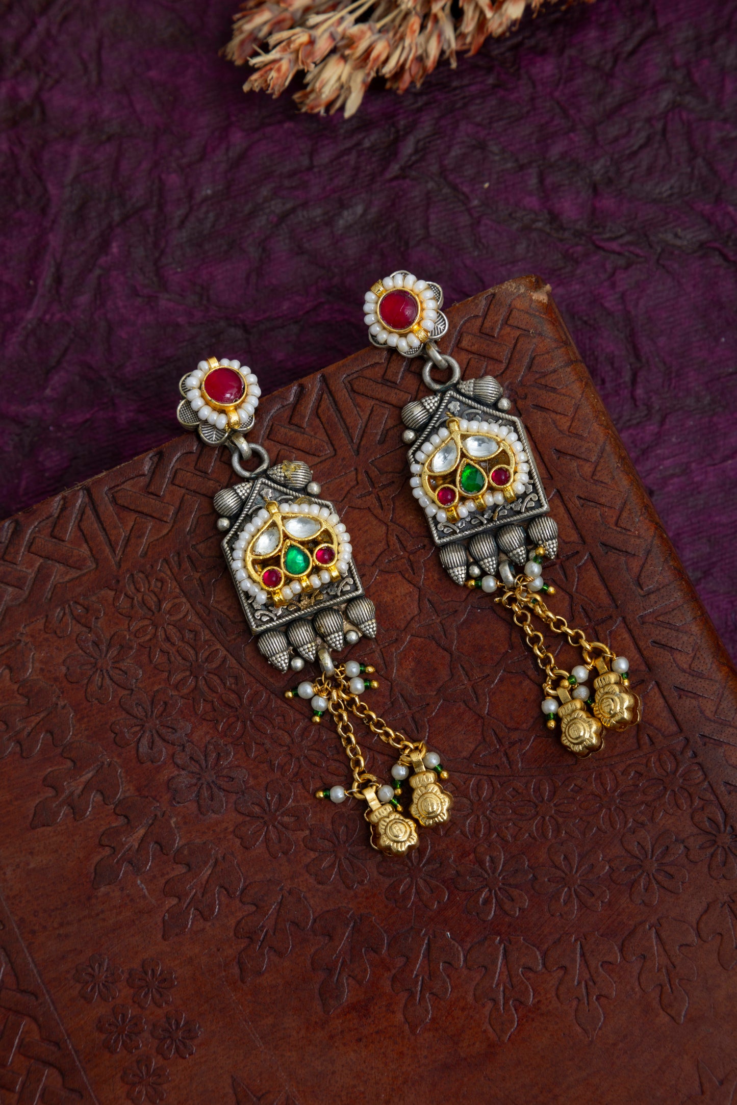 Lakshmi pachi kundan necklace