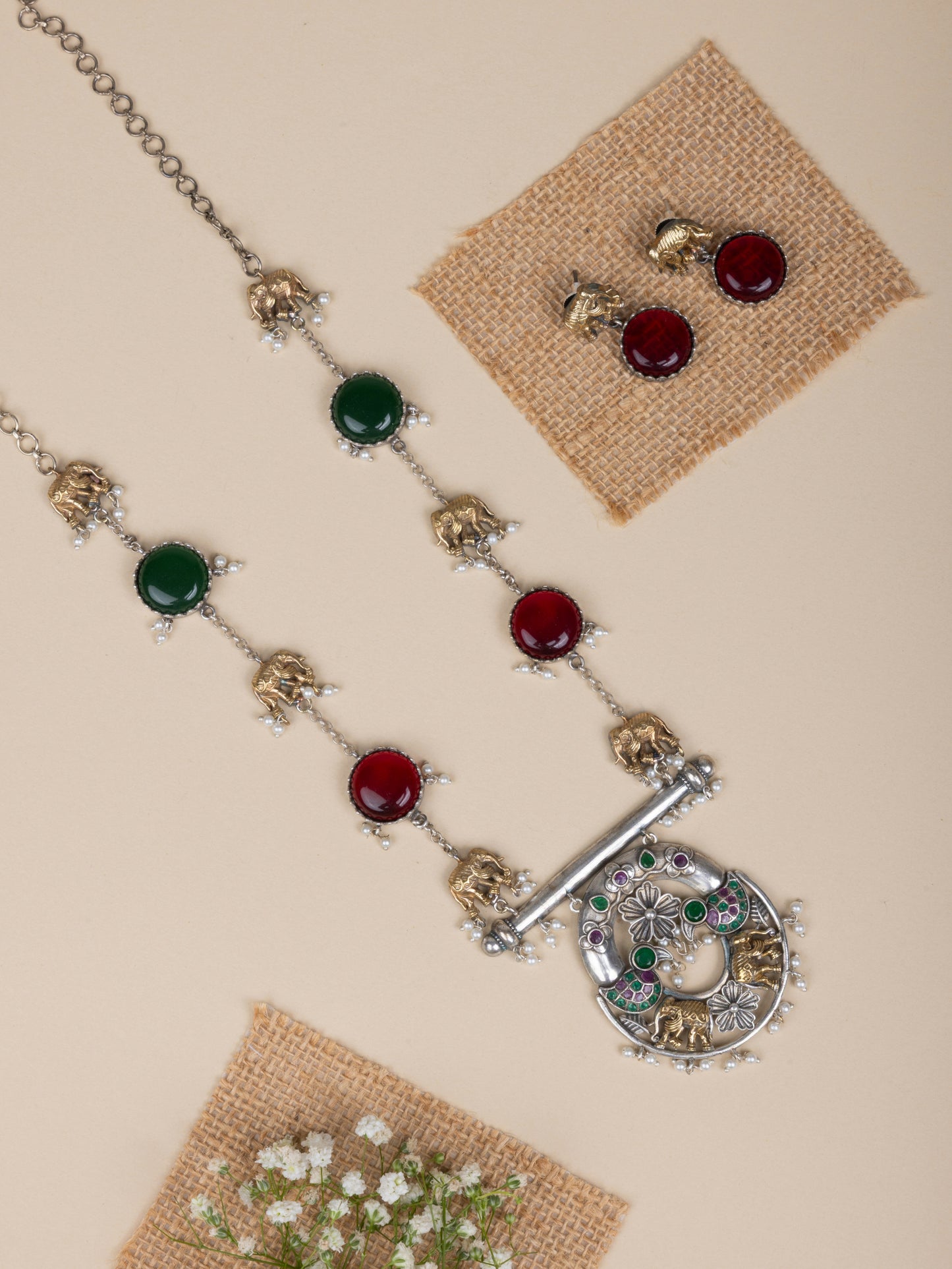 Niharika Fusion elephant chain necklace