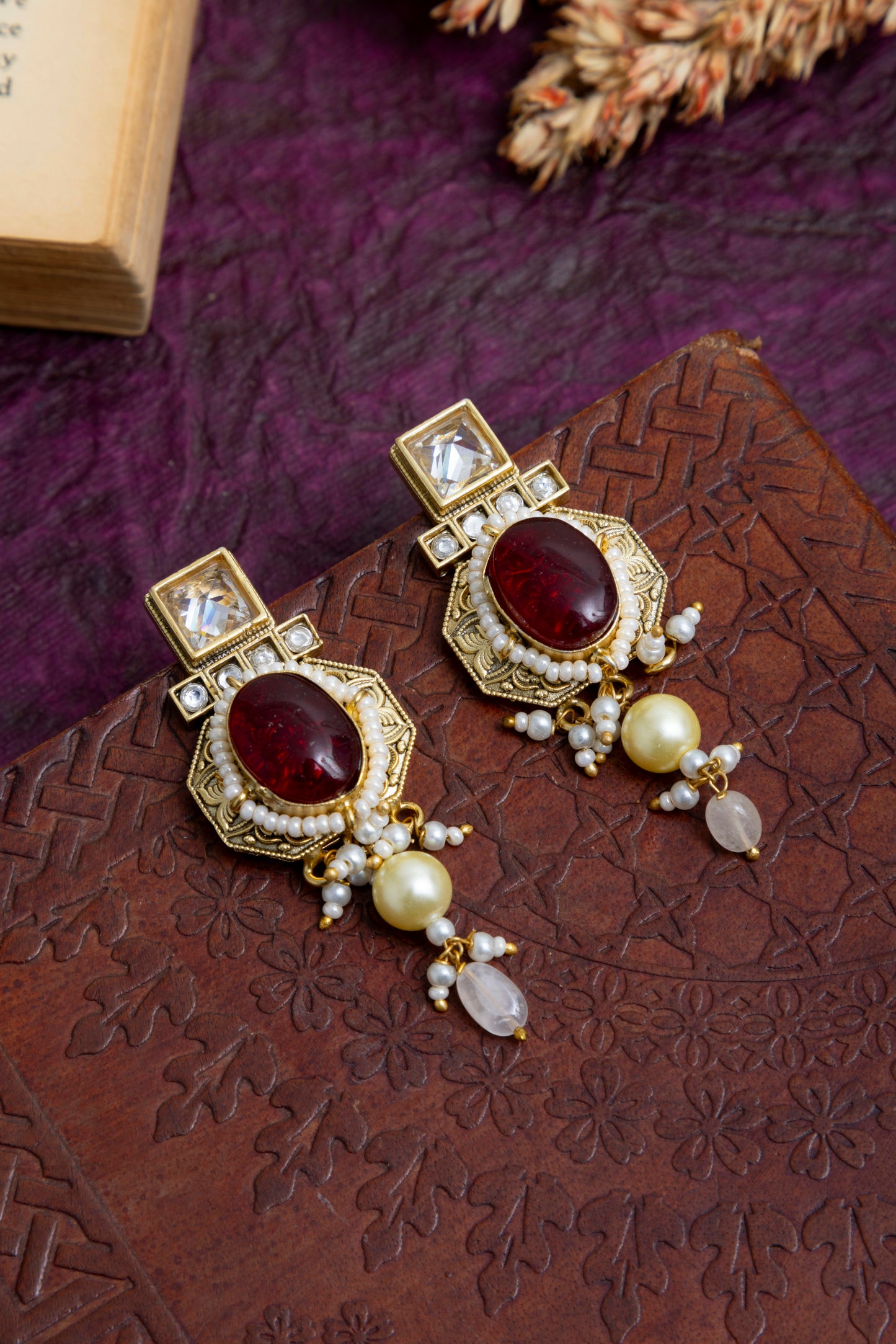 Rajat jadau golden choker