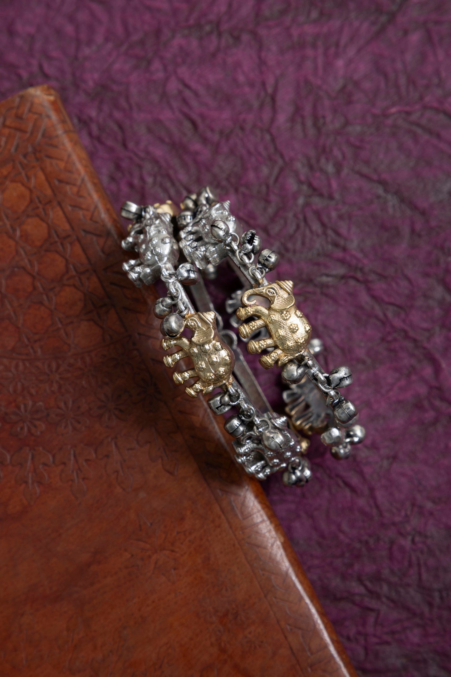 Elephant bangles adjustable pair