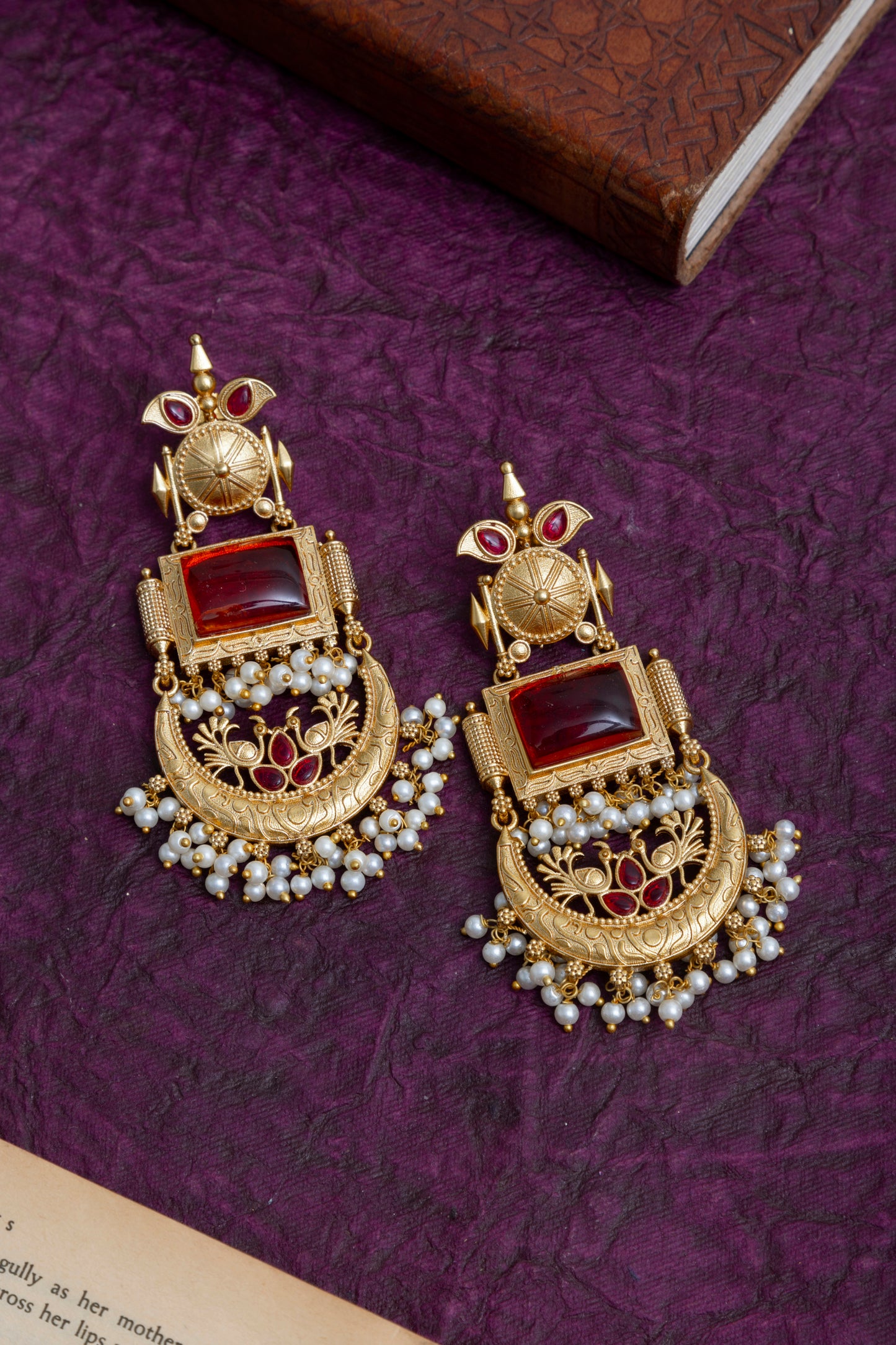 Nazia gold earrings