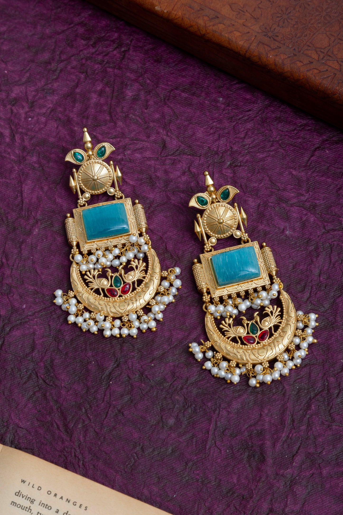 Nazia gold earrings