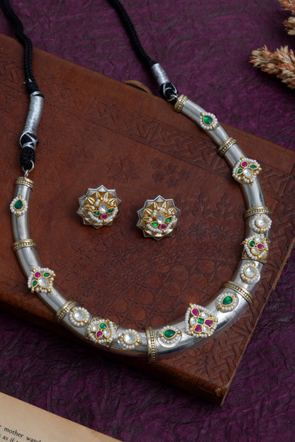 Salma dual tone kundan hasli