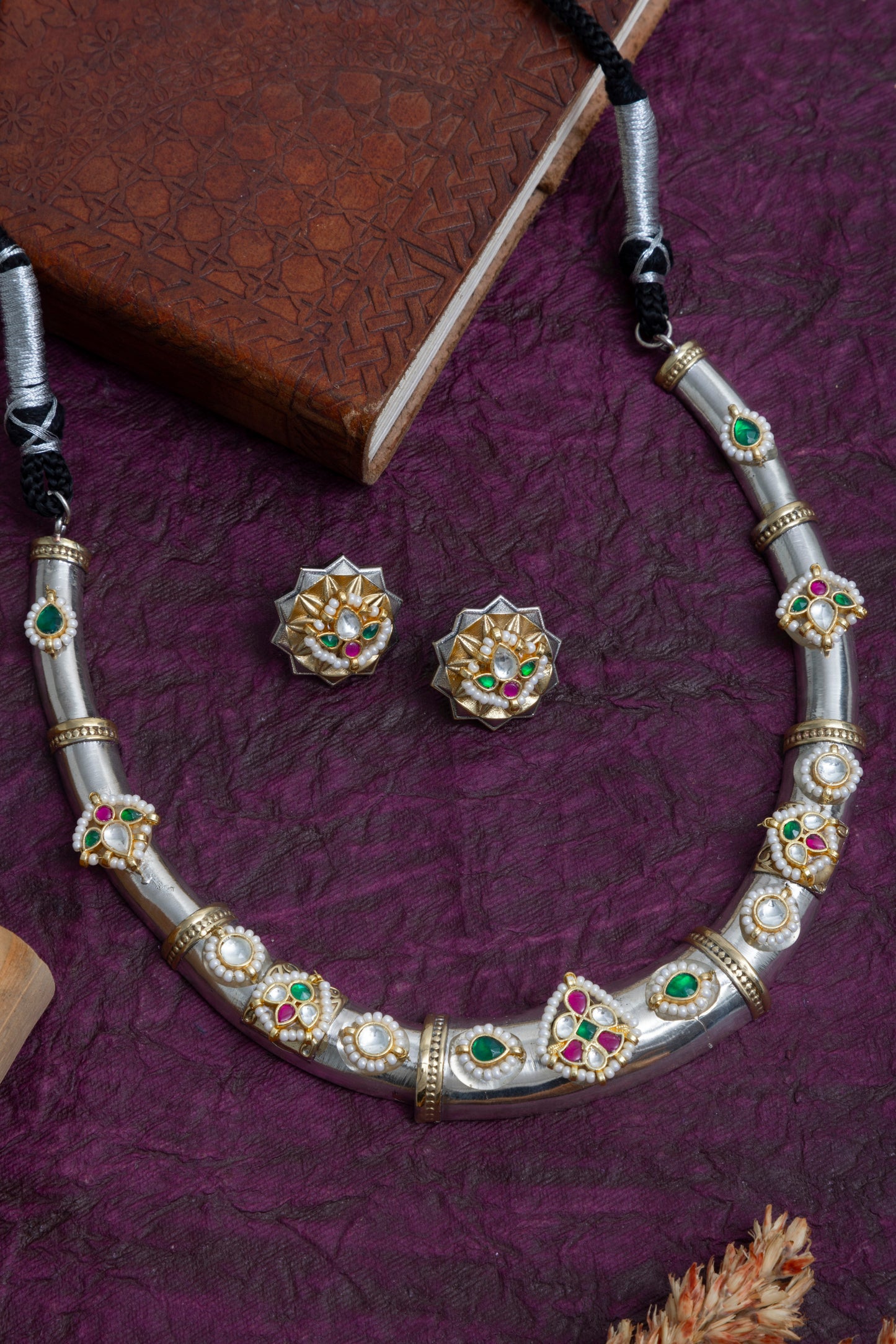 Salma dual tone kundan hasli