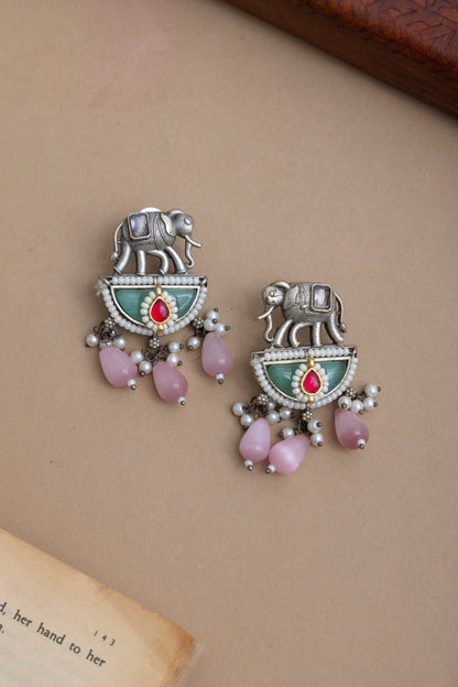 Nivedita pachi kundan elephant necklace