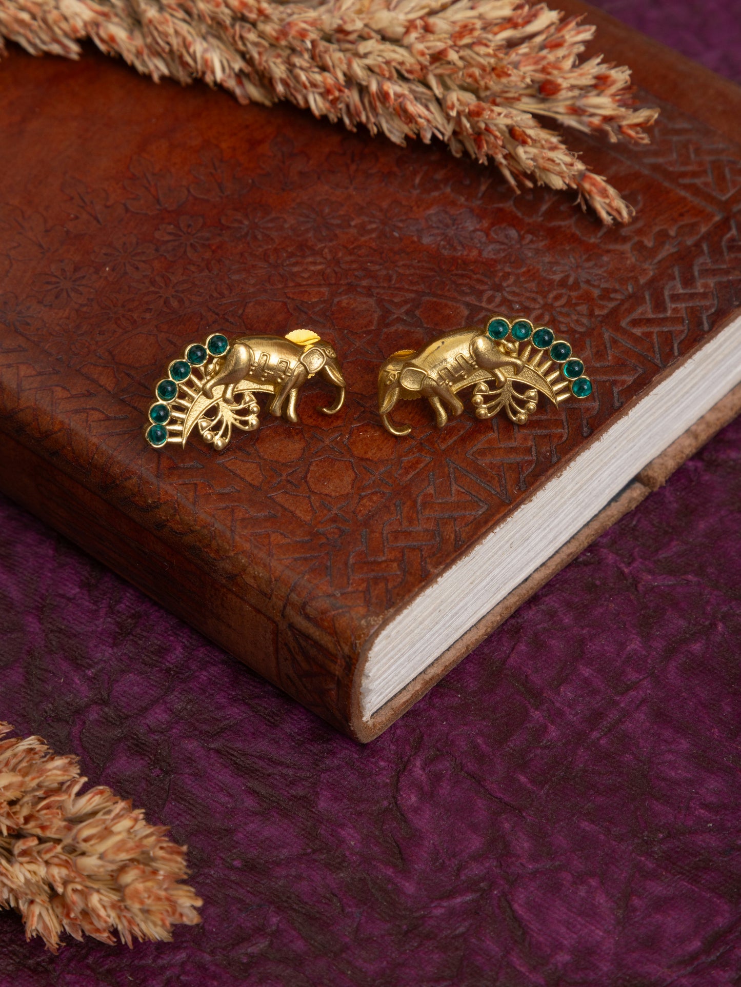 Zalak elephant gold studs