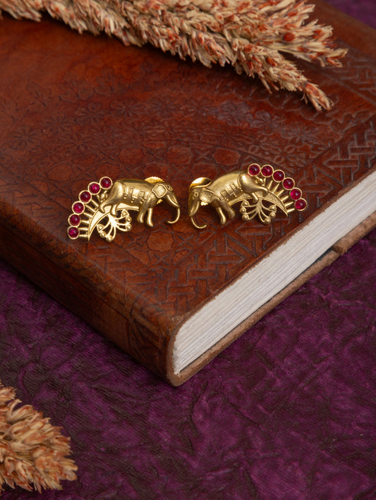 Zalak elephant gold studs