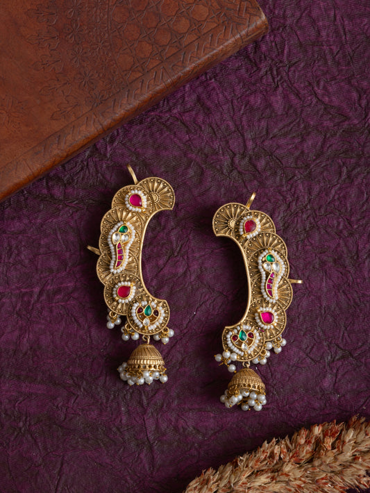 Rustam gold kundan earcuffs