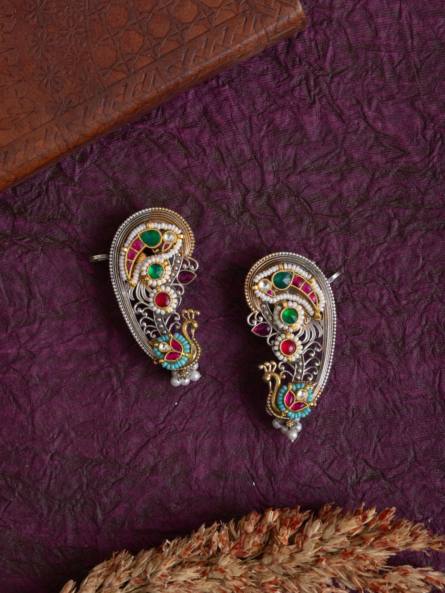 Nazakat kundan earcuffs