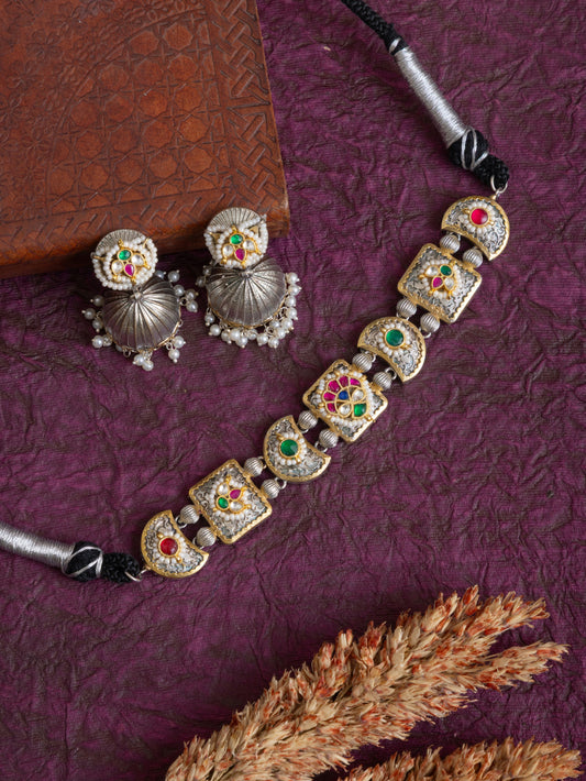 Gazal Fusion pachi kundan choker