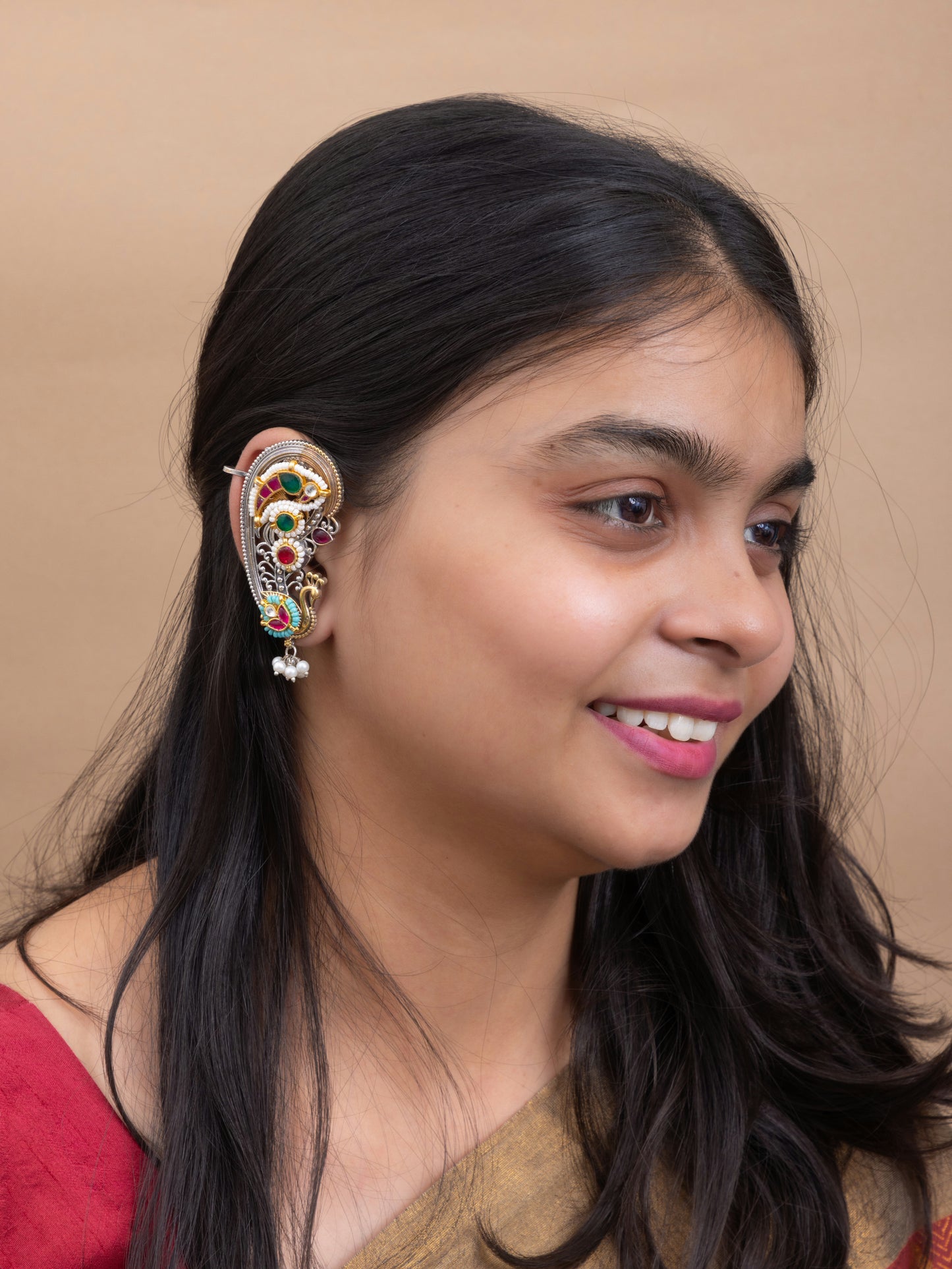 Nazakat kundan earcuffs