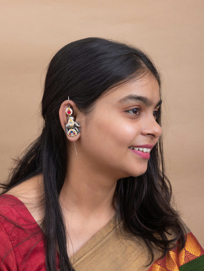 Manali elephant needle kundan earcuffs