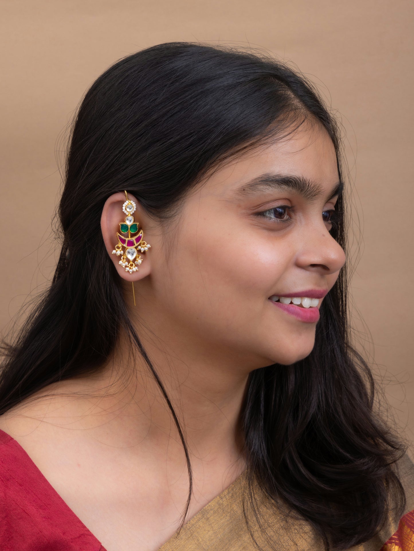 Piya Needle kundan earcuffs