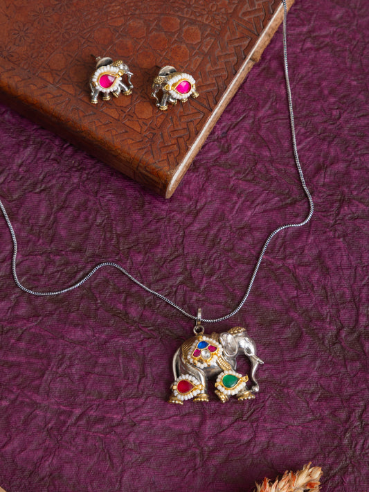 Payal elephant kundan necklace