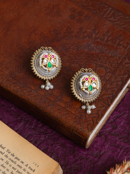 Blush pachi kundan studs