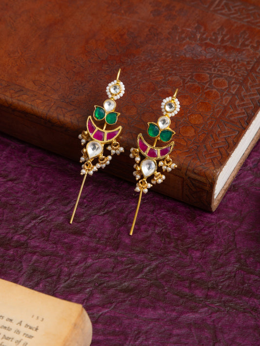 Piya Needle kundan earcuffs