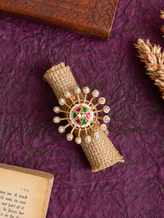Daksha gold kundan ring