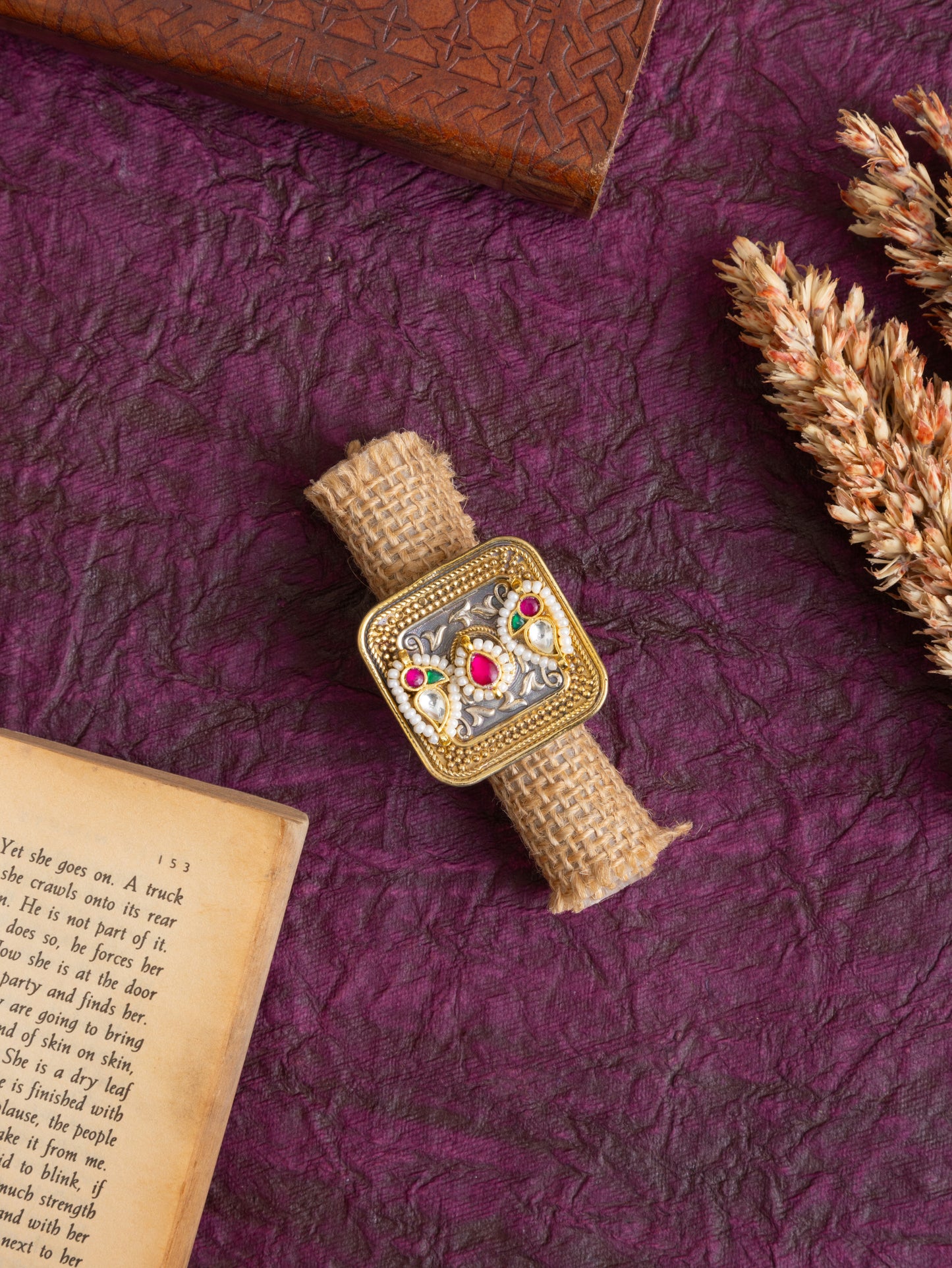 Madhu square kundan ring